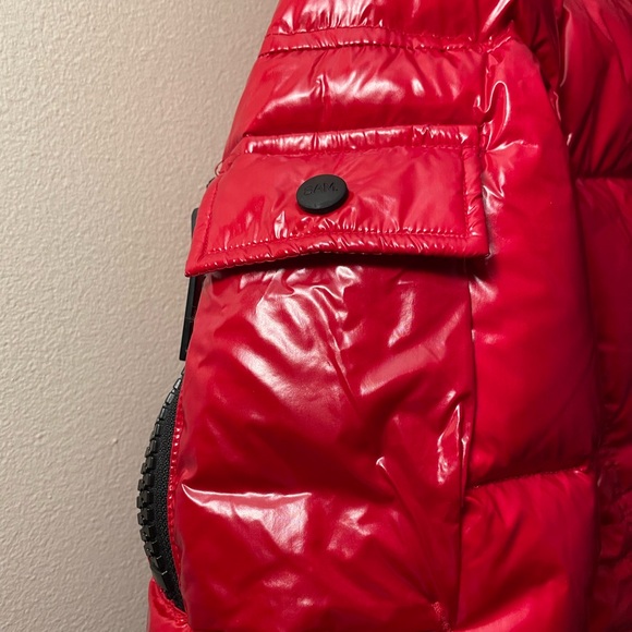 SAM. Glossy Crimson Puffer Jacket - Picture 4 of 6